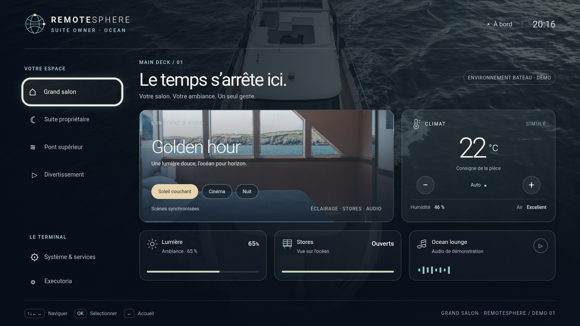 Interface Android TV : grand salon